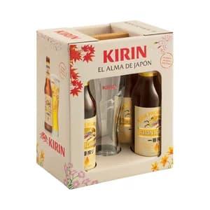 KIRIN ICHIBAN Estuche de cerveza japonesa 4 botellas de 33 cl + vaso