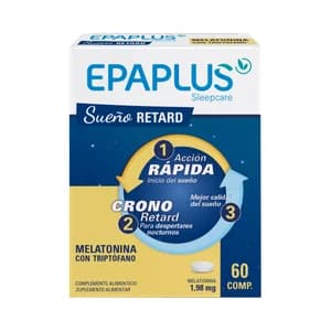 EPAPLUS Sleepcare retard Complemento alimenticio a base de Melatonina con Triptófano 60 comprimidos.