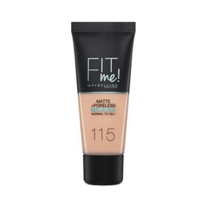 MAYBELLINE Fit me! Tono 115 Base de maquillaje con acabado mate, para pieles normales a grasas.