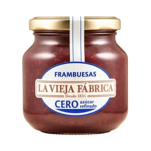 LA VIEJA FÁBRICA Mermelada de frambuesas cero azúcares refinados 280 g.