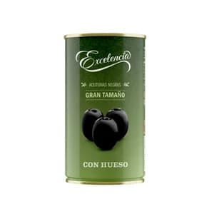 EXCELENCIA Aceitunas negras con hueso EXCELENCIA lata de 200 g.
