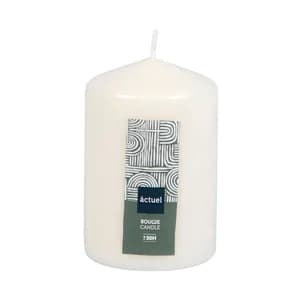 Vela cilíndrica en color blanco, ACTUEL.