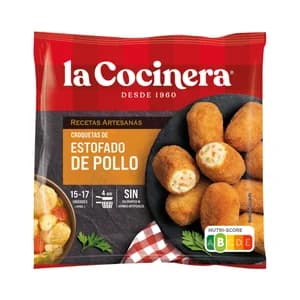 LA COCINERA Recetas artesanas Croquetas congeladas de estofado de pollo 500 g.