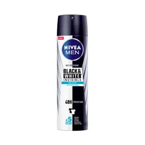 NIVEA Men black & white invisible acive Desodorante en spray para hombre, anti-manchas y antitranspirante hasta 48 horas 200 ml.