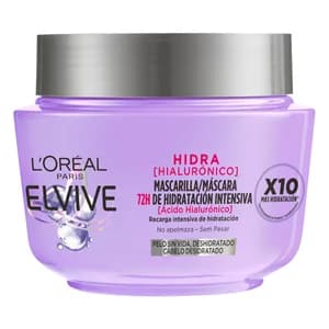 ELVIVE Hidra hialurónico Mascarilla capilar hidratante hasta 72 horas con ácido Hialurónico, para cabello deshidratado 300 ml.