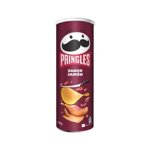 PRINGLES Patatas con forma de teja y sabor a jamón PRINGLES bote de 165 g.