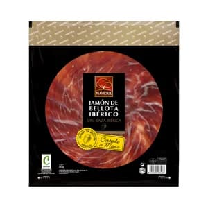 NAVIDUL Jamón de bellota ibérico (50% raza ibérica), cortado a mano NAVIDUL 80 g.