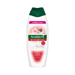 PALMOLIVE Natural balance Gel de baño o ducha textura crema, enriquecido con extracto de flor de cereza 600 ml.
