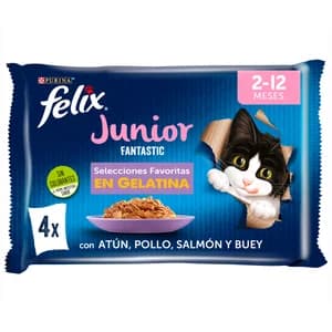 FELIX Comida para gatos junior húmeda mix grill FELIX FANTASTIC 4 x 85 g