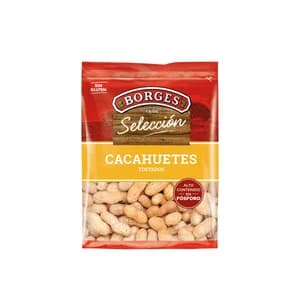 BORGES Cacahuetes con cáscara y tostados 350 g.