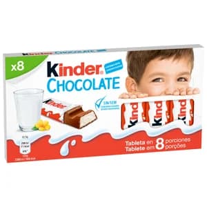 KINDER Tableta de chocolate en porciones 8 uds. 100 g.