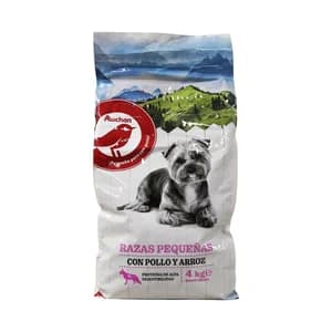 PRODUCTO ALCAMPO Pienso para perros raza pequeña a base de pollo y arroz 4 kg.