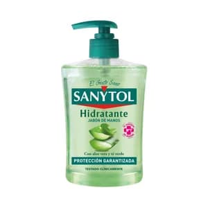 SANYTOL Jabón de manos hidratante con aloe vera y té verde 500 ml.
