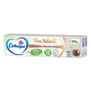 COLHOGAR Pañuelos Pure Natural con fibras naturales COLHOGAR 12 paquetes