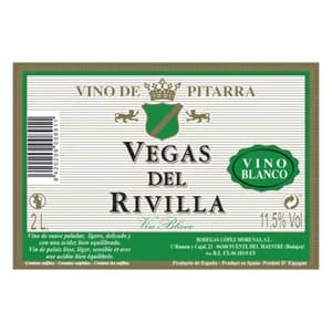 VEGAS DEL RIVILLA Vino blanco de pitarra en bidón VEGAS DEL RIVILLA 2 l.