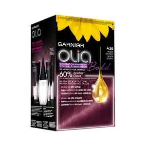 GARNIER Olia bold Tinte de pelo permanente tono 4.26 y color violeta eléctrico.