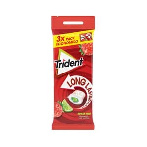 TRIDENT Chicle grajea fresa lima pack 3 unds. 66 gr.