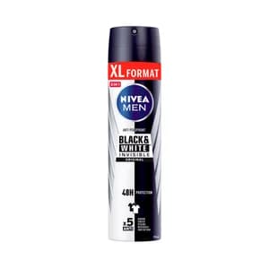 NIVEA Men original black & white invisible Desodorante spray para hombre con fórmula de secado rápido 250 ml.