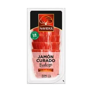 NAVIDUL Jamón curado de bodega, sin gluten y cortado en finas lonchas NAVIDUL 50 g.
