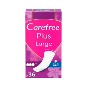CAREFREE Salvaslips (protegeslips) extra largos y super absorbentes con fragancia ligera 36 uds.