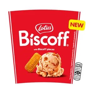 LOTUS Biscoff Tarrina de helado de galleta caramelizada, con trozos de galleta caramelizada 425 ml.
