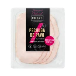 FRIAL Pechuga de pavo reducida en sal y cortada en finas lonhcas FRIAL 100 g.