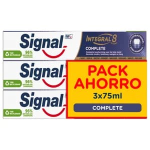 SIGNAL Integral 8 complete Pasta de dientes para un cuidado bucal integral y completo 3 x 75 ml.