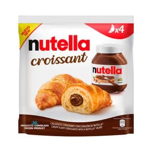 NUTELLA Croissants congelados crujientes, rellenos de nutella 4 uds.