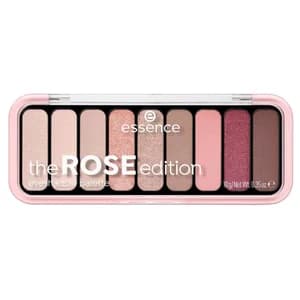 ESSENCE Rose edition Paleta de sombras de ojos con 9 tonos diferentes de larga duración con gran pigmentación y acabados mates y metálicos.