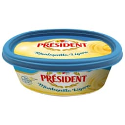 PRÉSIDENT Tarrina de mantequilla ligera y con bajo contenido en sal PRESIDENT 250 g.