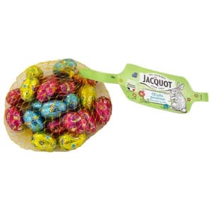 JACQUART Huevitos de chocoalte con leche, rellenos de praliné 148 g.