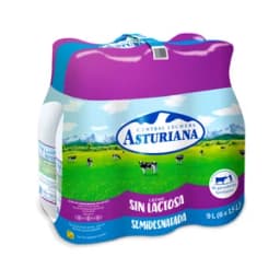 CENTRAL LECHERA ASTURIANA Leche de vaca semidesnatada sin lactosa, de origen español 6 x 1.5 l.