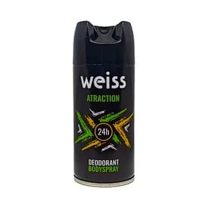 Desodorante en spray para hombre con protección antitranspirante hasta 24 horas WEISS Atraction 150 ml.