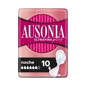 AUSONIA Compresas con alas de noche, con la parte trasera más ancha AUSONIA Ultrafina plus 10 uds