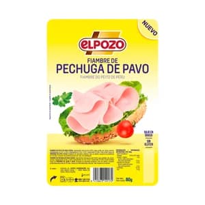 ELPOZO Fiambre de pechuga de pavo cortada en lonchas 80 g.