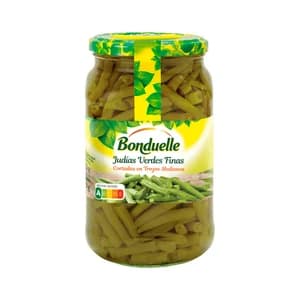 BONDUELLE Judías verdes finas troceadas frasco de 360 g.