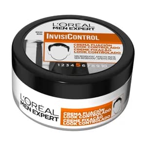 L'ORÉAL Crema fijadora para peinado look controlado, fijación media y acabado efecto mate L´ORÉAL Men expert invisicontrol 150 ml.