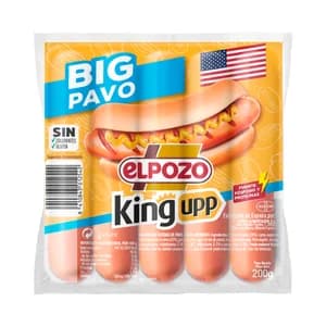 EL POZO Big pavo king upp Salchichas cocidas de pavo, sabor ahumado 200 g.