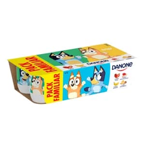 DANONE Yogures con sabores variados (fresa (2), macedonia (2), plátano (2) y tarta de queso (2)) 8 x 120 g.