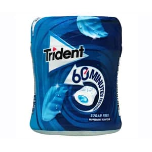 TRIDENT Chicle gragea sabor a menta, 60 minutos de frescura 72 g.