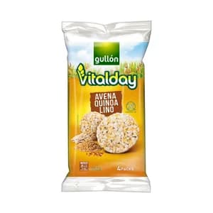 GULLÓN VITALDAY Tortitas de avena, quinoa y lino 115,2 g.