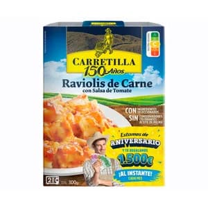 CARRETILLA Raviolis de carne especial para microondas 350 g.