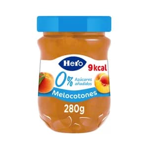HERO 0% Confitura de melocotón sin azúcares añadidos 280 g.