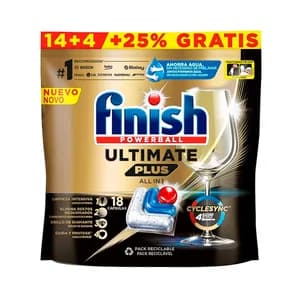 FINISH ULTIMATE PLUS Dosis de lavavajillas concentrado 878.4gr 72 dosis.