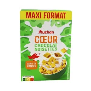 AUCHAN Cereales rellenos de chocoavellana 650 g.