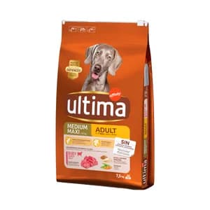 ULTIMA Pienso para perros adultos entre 1 y 7 años a base de buey, arroz y cereales 7,5 kilos.