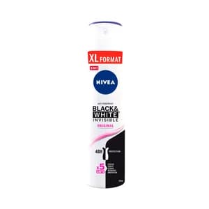 NIVEA Original black & white invisible Desodorante en spray para mujer con fórmula secado rápido 250 ml.