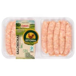 Bandeja de salchichas de pollo de corral COREN 350 g.