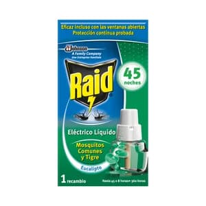 RAID Recambio insecticida eléctrico líquido, eucalipto 27 ml.