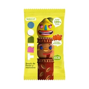 SMILEAT Tribbo Snack (de formas divertidas) de limón y manzana ecológicos 25 g.